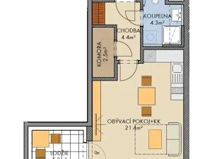 Pronájem bytu 1+kk, Praha - Ruzyně, Stočesova, 39 m2