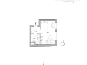 Pronájem bytu 1+kk, Brno, U zoologické zahrady, 32 m2