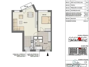 Prodej bytu 2+kk, Praha - Modřany, Mezi vodami, 61 m2