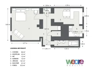 Prodej bytu 2+kk, Praha - Vršovice, Černomořská, 57 m2