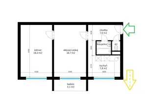 Pronájem bytu 2+1, Ostrava, Tlapákova, 54 m2