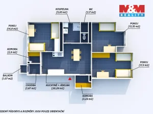 Prodej bytu 3+1, Hořovice, Pražská, 82 m2