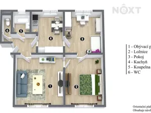 Pronájem bytu 3+1, Žatec, Klášterní, 73 m2