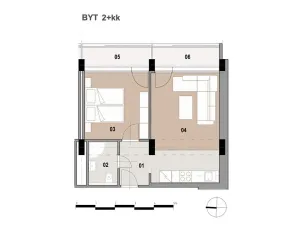 Pronájem bytu 2+kk, Ostrava, U Studia, 36 m2