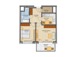 Prodej bytu 2+1, Praha, Bartůňkova, 53 m2