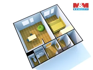 Pronájem bytu 2+kk, Ústí nad Labem - Bukov, Na Kohoutě, 42 m2