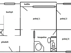 Pronájem bytu 3+1, Teplice, Přítkovská, 70 m2