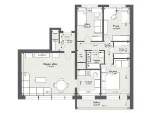 Prodej bytu 4+1, Most, K. H. Borovského, 84 m2