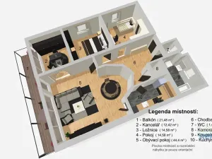 Pronájem bytu 4+1, Praha - Hostivař, Pod průsekem, 126 m2
