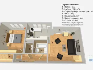 Pronájem bytu 2+kk, Čelákovice, Rumunská, 50 m2