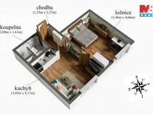 Prodej bytu 1+1, Jirkov, K. Marxe, 36 m2