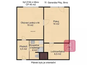 Prodej bytu 2+kk, Brno, třída Generála Píky, 47 m2