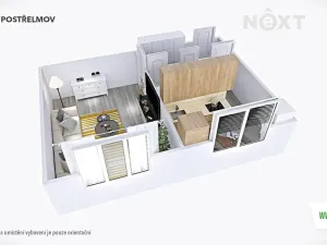 Pronájem bytu 1+1, Postřelmov, Nová, 32 m2