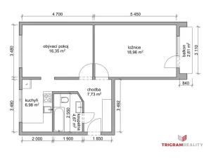 Prodej bytu 2+1, Hradec Králové - Moravské Předměstí, Vysocká, 55 m2