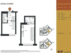 Prodej bytu 2+kk, Praha - Libeň, Zenklova, 48 m2