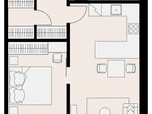 Pronájem bytu 2+kk, Praha - Hlubočepy, Vítové, 49 m2