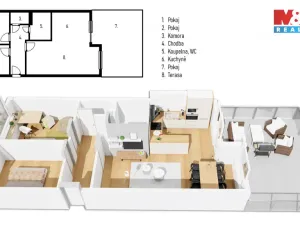 Pronájem bytu 3+kk, Pardubice - Trnová, Jozefa Gabčíka, 74 m2