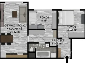Prodej bytu 3+kk, Písek, K Háječku, 60 m2