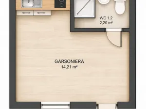 Pronájem bytu 1+kk, Řevnice, Nádražní, 16 m2