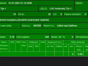 Prodej lesa, Blížejov - Lštění, 4481 m2