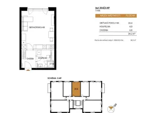 Pronájem bytu 1+kk, Chlumec nad Cidlinou - Chlumec nad Cidlinou IV, Rooseveltova, 34 m2