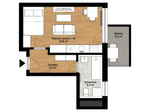 Prodej bytu 1+kk, Praha - Horní Měcholupy, Nad přehradou, 30 m2