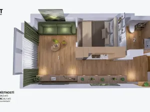 Prodej bytu 1+kk, Brno, Příkop, 31 m2