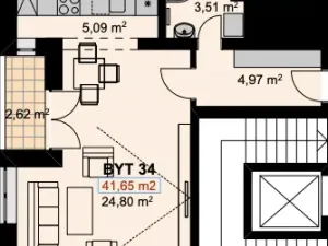 Pronájem bytu 1+kk, Přelouč, Edvarda Beneše, 38 m2