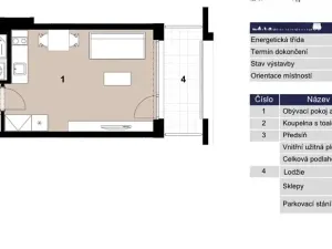 Pronájem bytu 1+kk, Praha - Vysočany, Poděbradská, 32 m2