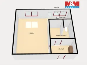 Pronájem bytu 1+kk, Náchod, Pražská, 27 m2