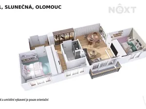 Pronájem bytu 3+1, Olomouc, Slunečná, 64 m2