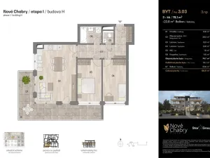 Prodej bytu 3+kk, Praha - Dolní Chabry, Domašínská, 78 m2
