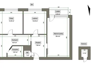 Prodej bytu 3+1, Otrokovice, SNP, 69 m2