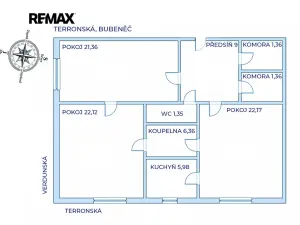 Prodej bytu 3+1, Praha - Bubeneč, Terronská, 91 m2