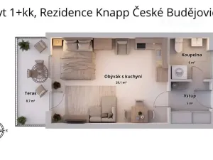 Prodej bytu 1+kk, České Budějovice, Chelčického, 52 m2