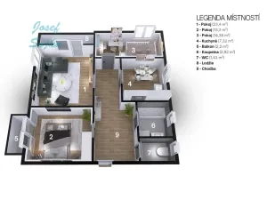Prodej bytu 3+1, Bystřice nad Pernštejnem, Černý vršek, 72 m2