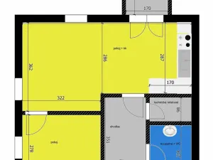 Pronájem bytu 2+kk, Poděbrady, Hakenova, 43 m2