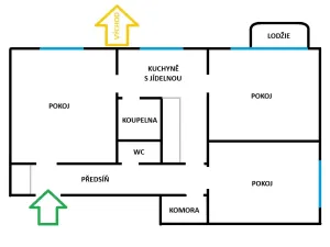 Prodej bytu 3+1, Kojetín, Tyršova, 72 m2