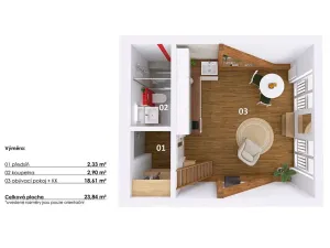 Prodej bytu 1+kk, Praha - Bohnice, V Zámcích, 35 m2
