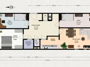 Prodej bytu 4+1, Praha - Horní Měcholupy, Milánská, 88 m2