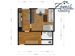 Pronájem bytu 1+1, Kladno, gen. Píky, 37 m2