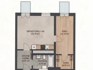 Prodej bytu 2+kk, Svitavy - Předměstí, Říční, 54 m2