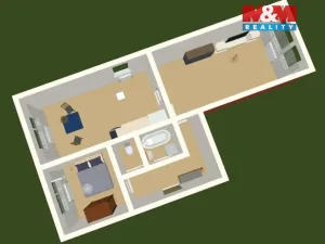 Pronájem bytu 2+1, Mělník, Slovany, 59 m2