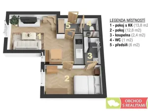 Prodej bytu 2+kk, Praha, U Uranie, 40 m2