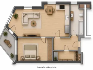 Pronájem bytu 2+kk, Praha - Hlubočepy, Ondrákové, 59 m2