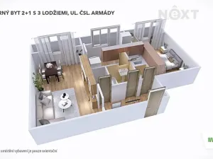 Prodej bytu 2+1, Šumperk, Čsl. armády, 54 m2