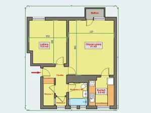 Prodej bytu 2+1, Hradec Králové, Labská kotlina, 53 m2