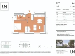 Pronájem bytu 2+kk, Třeboň, Za nádražím, 41 m2