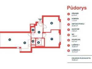 Pronájem bytu 3+kk, Praha - Chodov, Divišovská, 76 m2