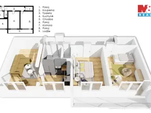 Prodej bytu 3+1, Praha - Kobylisy, Košťálkova, 66 m2